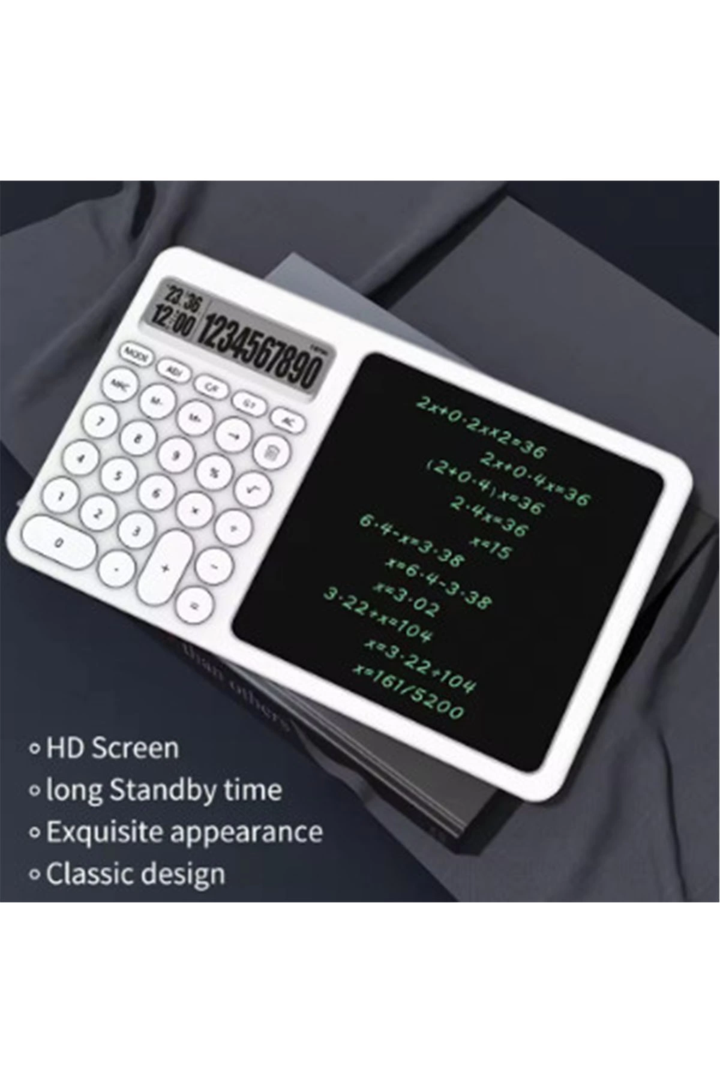 Çok Amaçlı Digital Hesap Makinesi Lcd Ekran Yazma Tableti Ofis Okul İçin Silinebilir El Yazısı Not Defteri