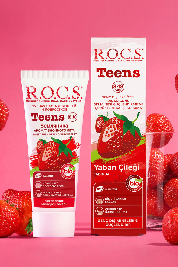 R.O.C.S. Teen Yaban Çileği Diş Macunu 8-18 Yaş 60 ml