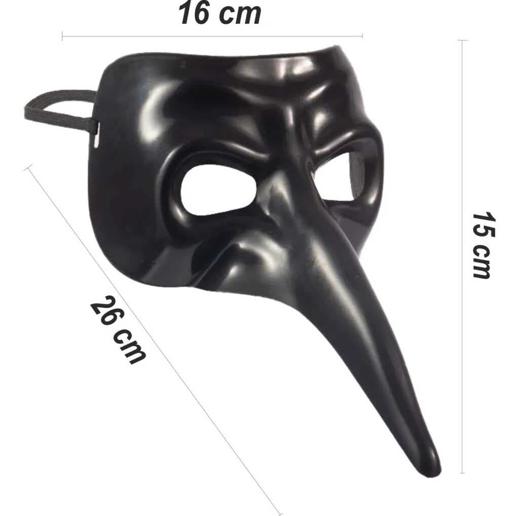 Siyah Uzun Burun Veba Doktoru Maskesi