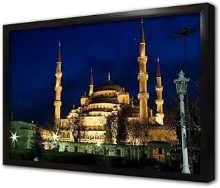Sultaahmed Camii Gece Çerçeveli Cam Tablo 20x30 cm CA16008