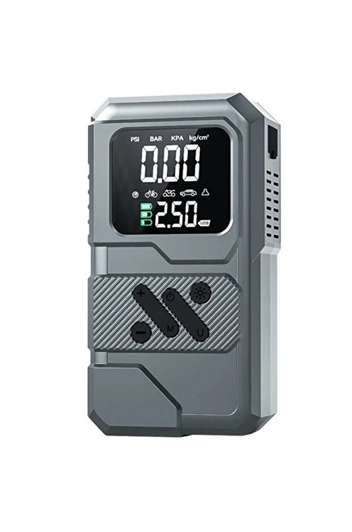 St-9654 Şarjlı 10.000 Mah Taşınabilir Araç Hava Kompresörü Akü Takviyeli Dijital Ekranlı Işıklı