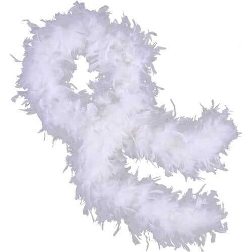 Beyaz Renk Kabarık Kalın Otriş Boa Tüy 6 cm Genişlik 180-200 cm Uzunluk