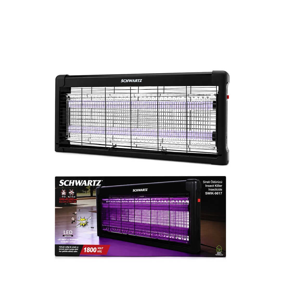 SİNEK ÖLDÜRÜCÜ CIZ CİHAZI MAKİNE 2PCS LED FLORESAN 100M2 ETKİLİ 1800V 54X23.5CM SWIK-9617 (5430)