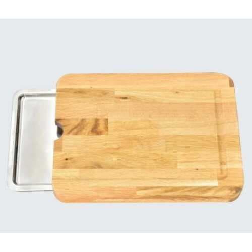 Pratik Tepsili Ahşap Kesme Tahtası