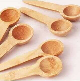 Bev Kitchen 6'lı Ahşap Baharatlık - Ölçek Kaşığı - Ahşap Kaşık 7 Cm AHŞAP