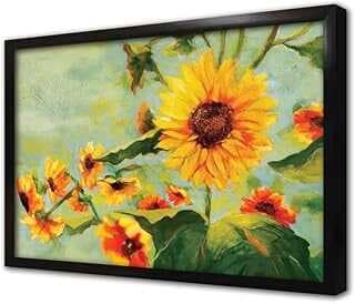 Ayçiçekleri Çerçeveli Cam Tablo 60x90 cm CA03498