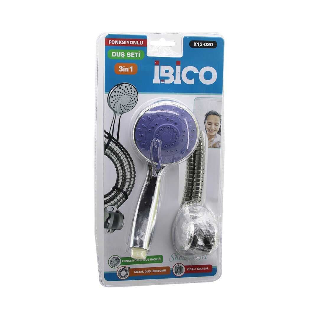 VAKUMLU AMBALAJ3İN1DUŞ SETİ FONKSİYONLU DUŞ BAŞLIK - METAL DUŞ HORTUM - MAFSAL=ASKI VİDALI (5430)