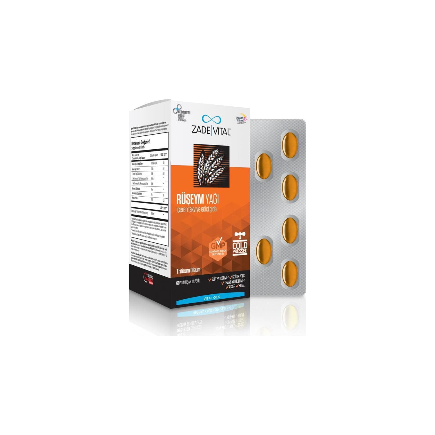 Zade Vital Rüşeym Yağı 500 Mg 60 Kapsül