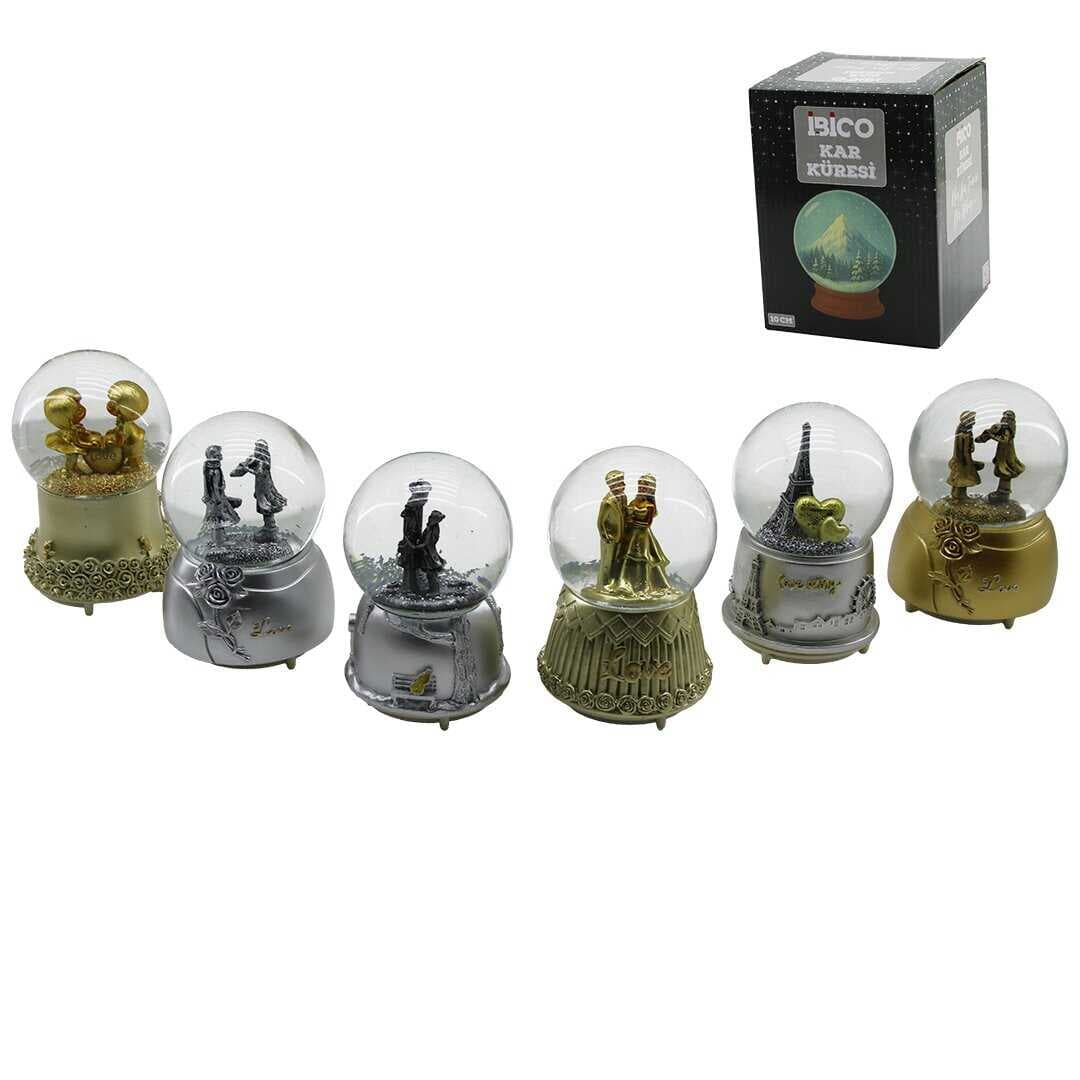 BÜYÜK BOY - 10CM PİLLİ - IŞIKLI MÜZİKLİ KAR KÜRESİ CAM ESKİTME İNSAN FİGÜRLÜ - DESEN MİX RENKLİ HERHANGİ BİR TANESİ GÖNDERİLİR (5430)