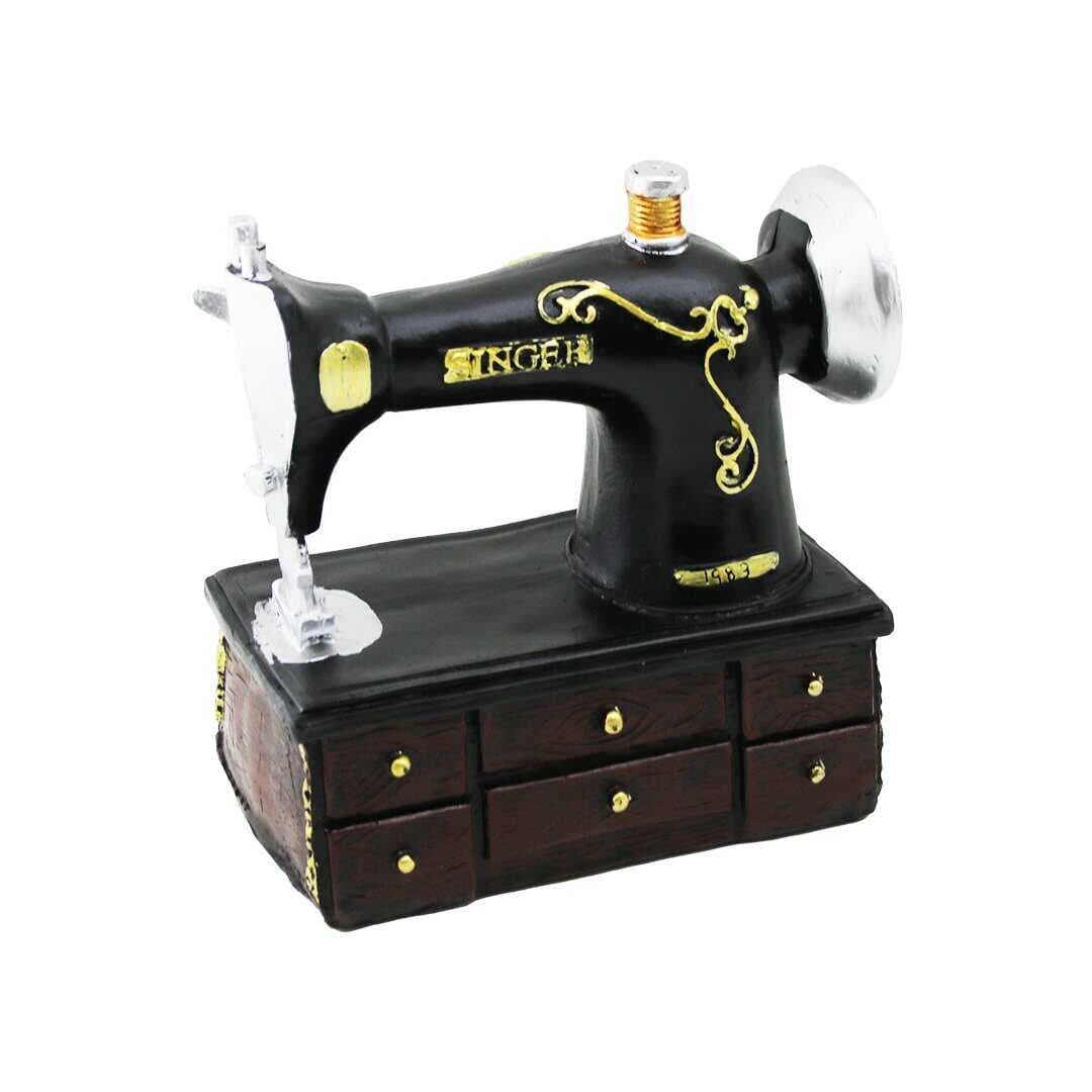 DİKİŞ MAKİNESİ VİNTAGE DEKORATİF BİBLO 20X15X8.5CM REÇİNE (5430)
