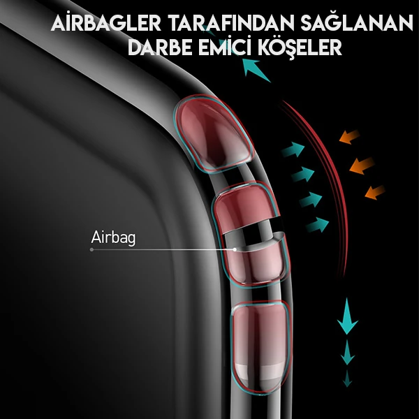 Baseus Safety Airbags İPhone 11 Pro Max Şeffaf Darbe Emici Slikon Kılıf-(5775)