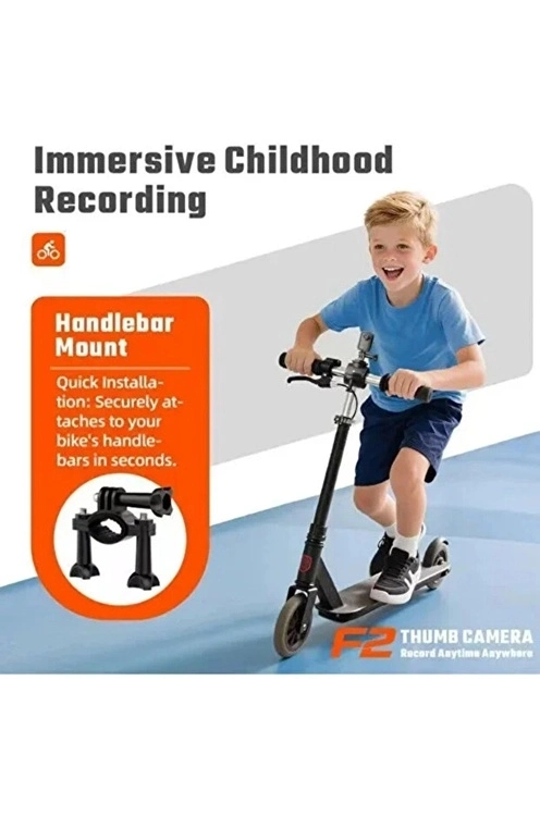 F2 2k 1080p Parmak Kamera 130° Geniş Açı Ips Ekranlı 25g Mini Taşınabilir Cep Kamerası Beyaz