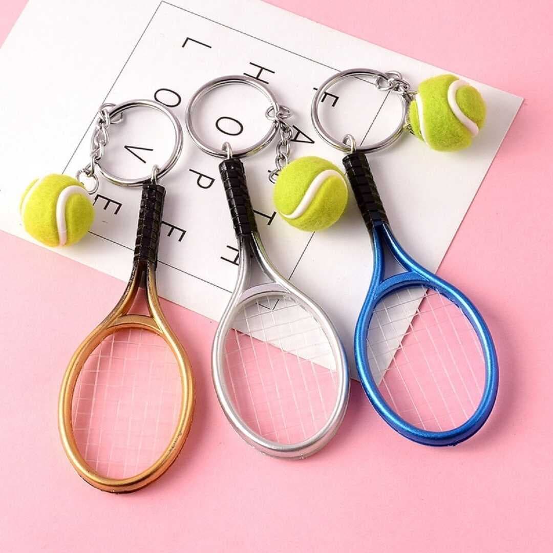 Gerçekçi Tenis Raketi Tasarımlı Şık Anahtarlık Kolye Çanta Süsü Tennis Keychain (5430)