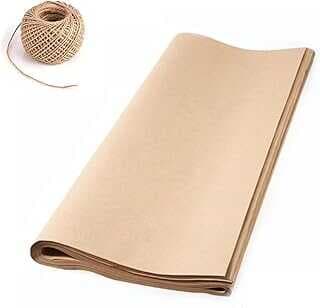 Fark Taıtım Kraft Kağıt Çeyiz Paketleme Kağıdı Ambalaj Kağıdı Paketleme Kağıdı Hediye Paketleme Kağıdı 15 Adet ve 100 Metre Jüt İp (Kahveregi, 70cmx100cm)