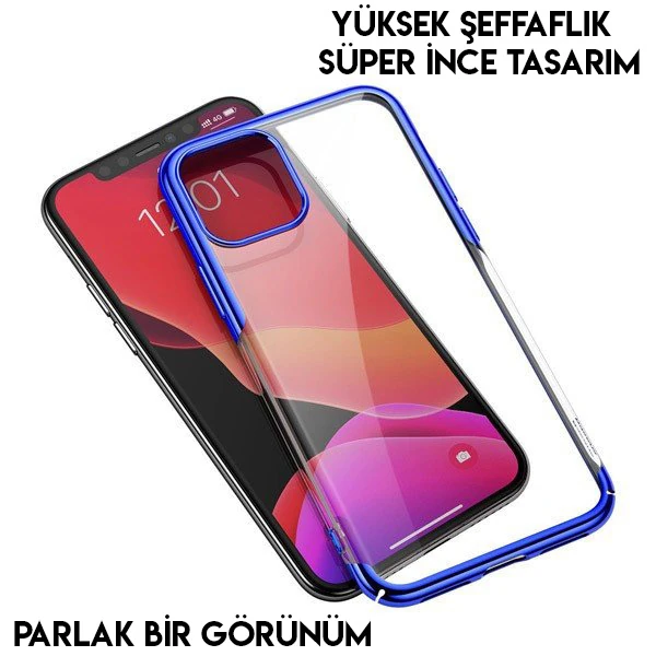 Baseus Glitter Case İPhone 11 Pro  Max 6.5  Şeffaf Lüx Silikon Kılıf-(5775)