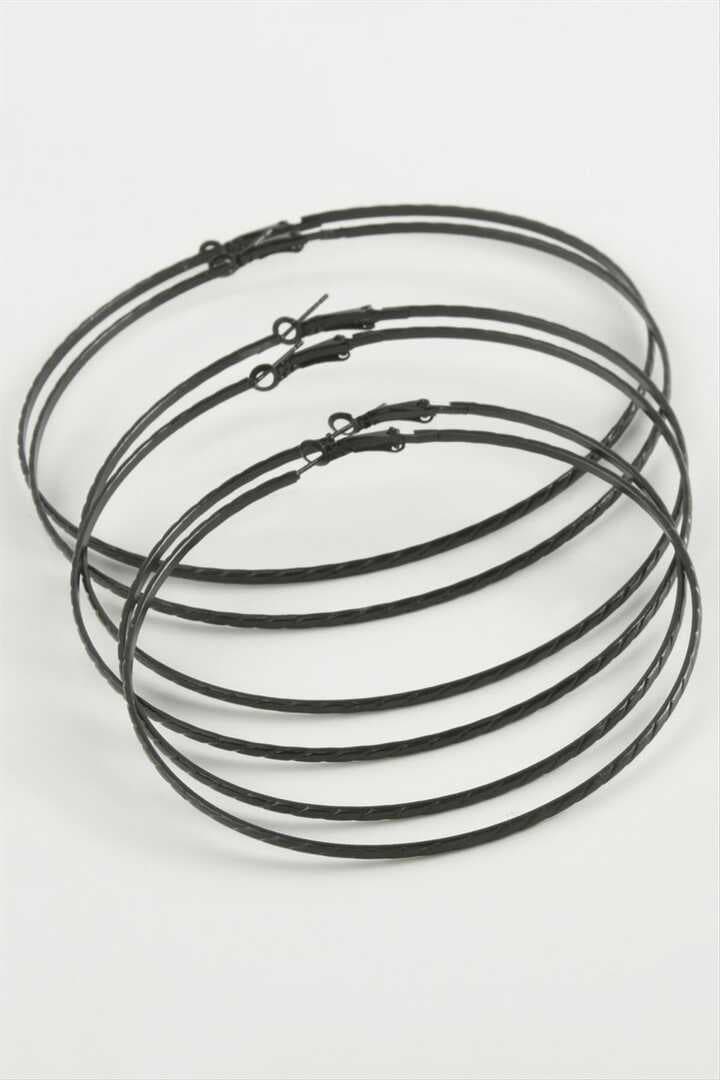 Zincir Desenli Metal Halka Küpe 6 Adet