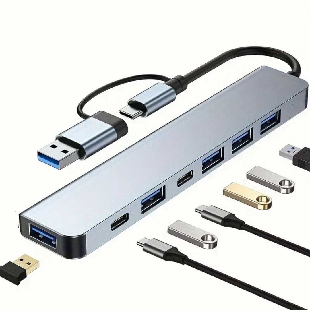8 in 1 Usb Çevirici Notebook Macbook Type-C Uyumlu Görüntü Aktarıcı Hub (5430)