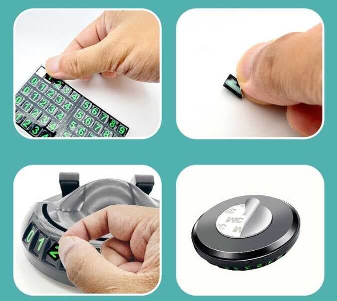 360° Dönebilen Yapışkanlı Numaratörlü Araç Telefon Tutucu