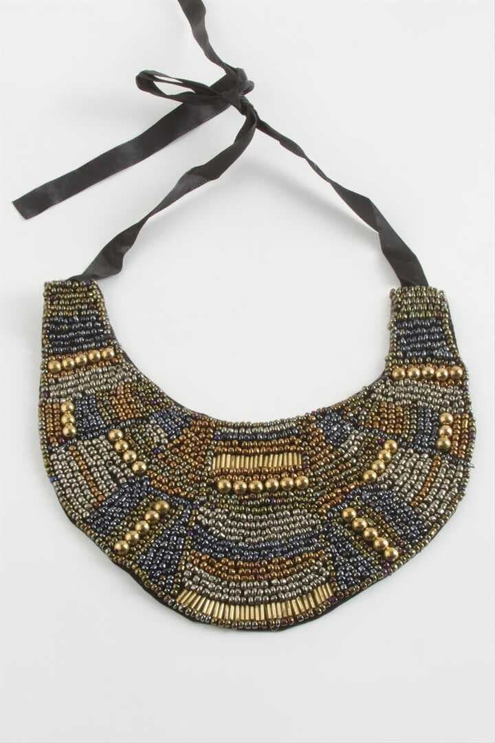 Etnik Kum Boncuk Yaka Kolye