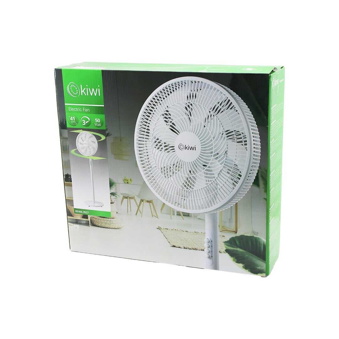 KİWİ KFAN-7627 41CM 50W EV TİPİ AYAKLI VANTİLATÖR 3-KADEME HIZ 9-PLS.KANAT SİGORTALI SESSİZ MOTOR YÜKSEKLİK: 125CM (5430)