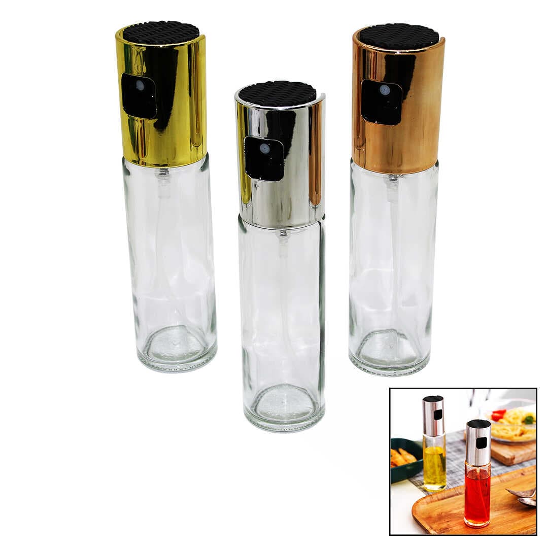 100 ML SPREY CAM YAĞDANLIK KROM - RENKLİ SPREY KAFA - İNCE UZUN ŞİŞE (5430)