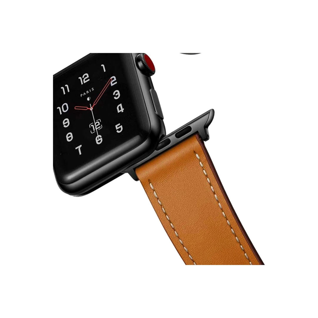 Apple Watch 42mm Kr415 Luaz Deri Kordon (SAAT DEĞİLDİR) - Kahverengi