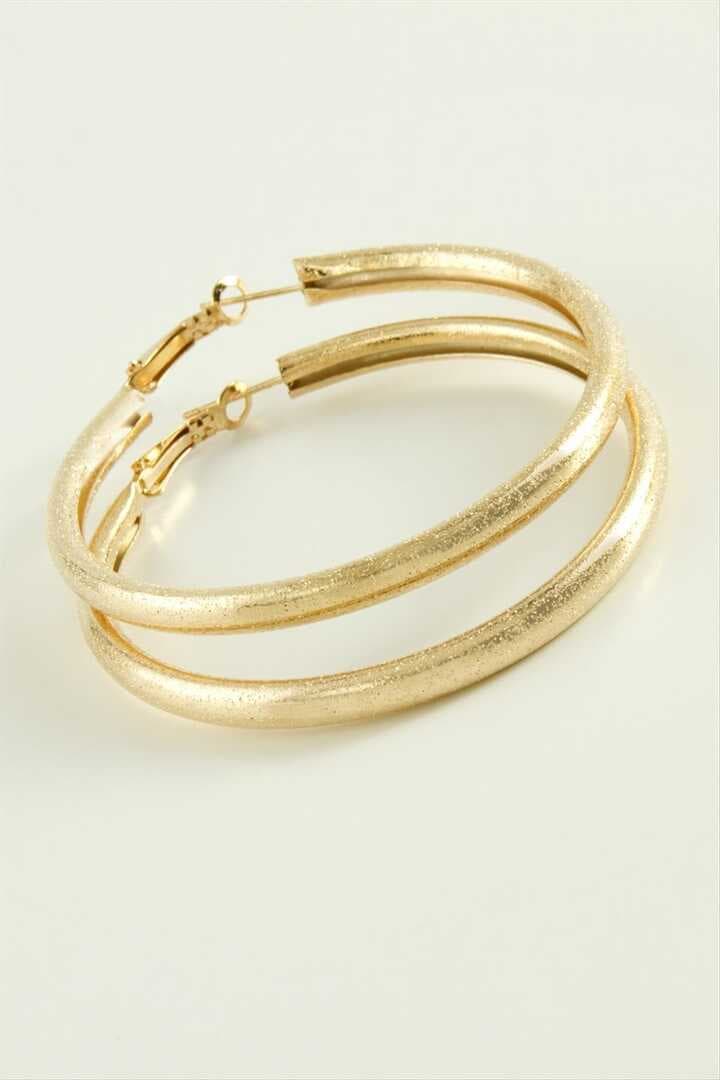 Simli Boru Halka Küpe 5,5 cm