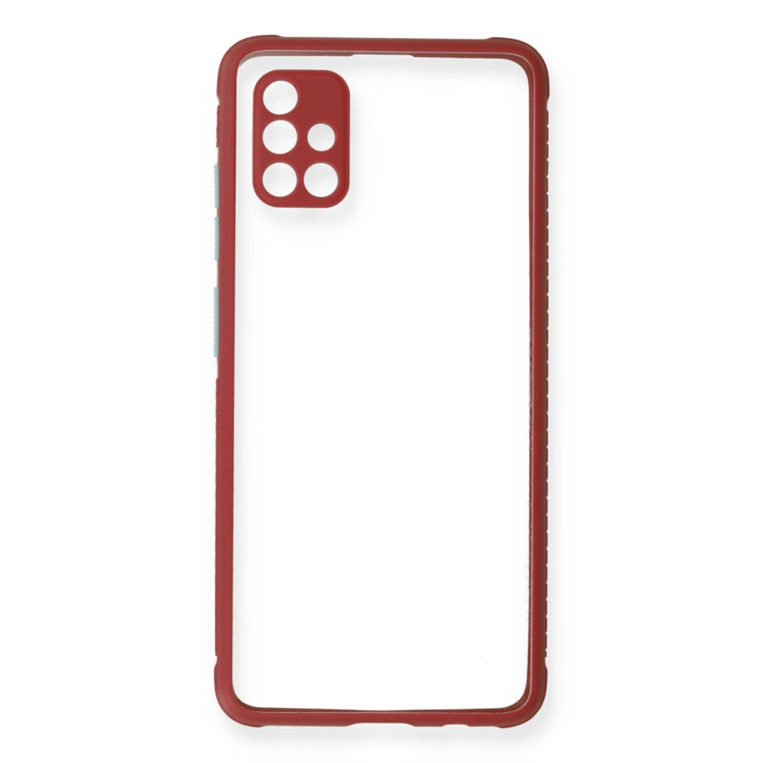 Samsung Galaxy A51 Kılıf Miami Şeffaf Silikon - Fuşya