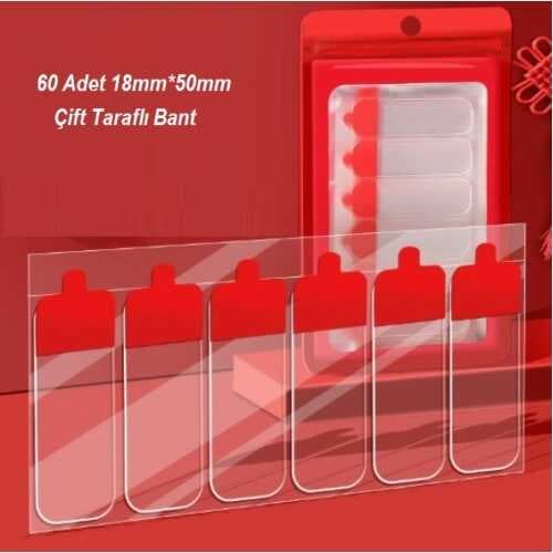 60 Parça Kolay Açılır Güçlü Çift Taraflı Bant 18mm*50mm