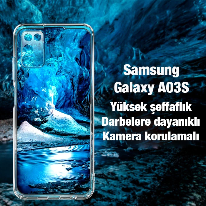 Ally SM Galaxy A03S Kılıf Kamera Korumalı Ultra İnce Şeffaf Silikon Kılıf-(5775)