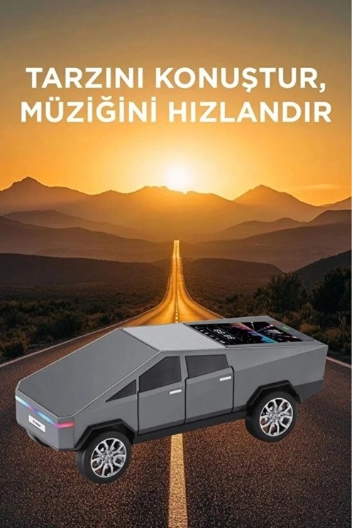 D68 Cyber Model Araba Tasarımlı Bluetooth Hoparlör 15w Güçlü Ses Rgb Led /tws/usb Gri