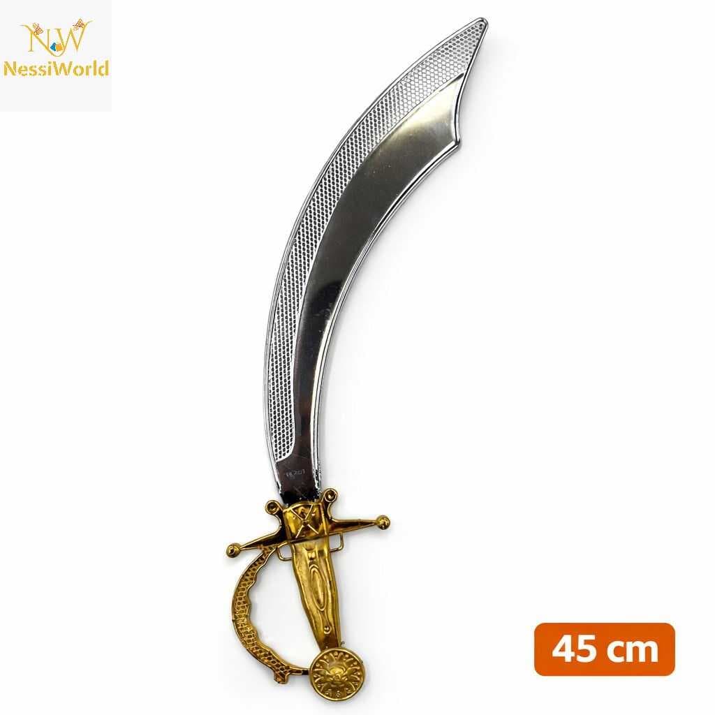 Parlak Metal Görünümlü Plastik Korsan Kılıcı 45 cm