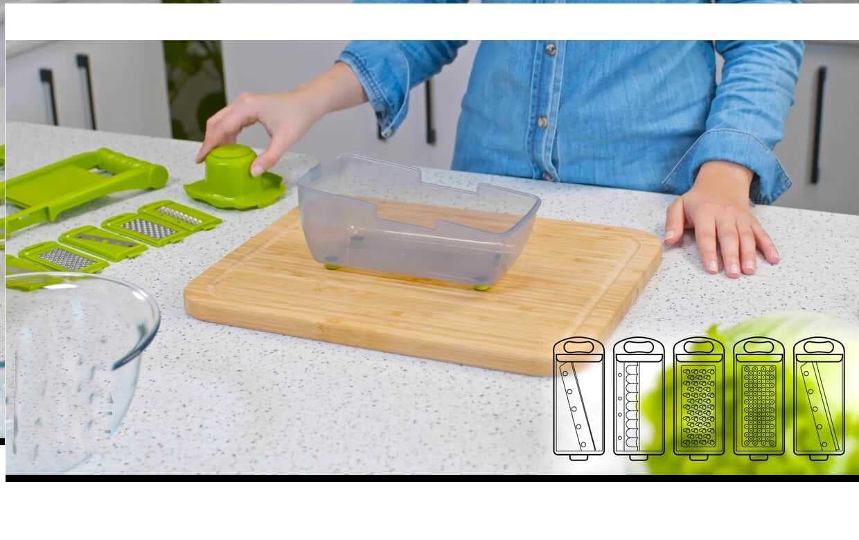 5 Başlıklı Hazneli Kaymaz Rende Jülyen Kesici Patates  Havuç Rendesi (477477)