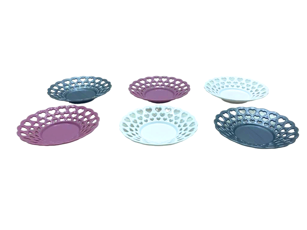 6 PARÇA  RENKLİ PLASTİK ÇAY TABAK (5430)