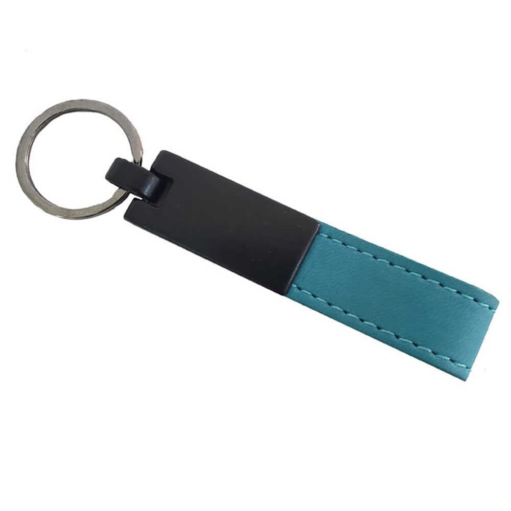 Turkuaz Deri Metal Anahtarlık