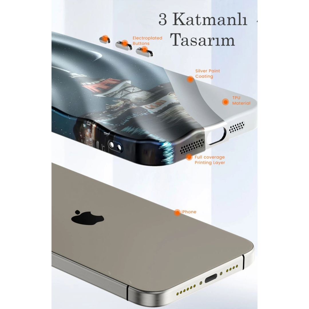 Apple İphone 14 Pro Max Kılıf Crew Desenli Kapak - Kapadokya