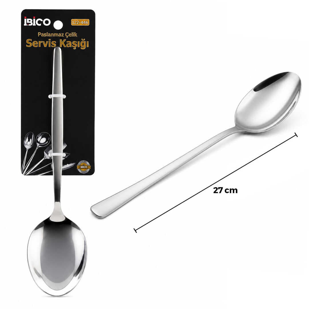 Metal Servis Kaşığı - Krom Renk - 27 cm
