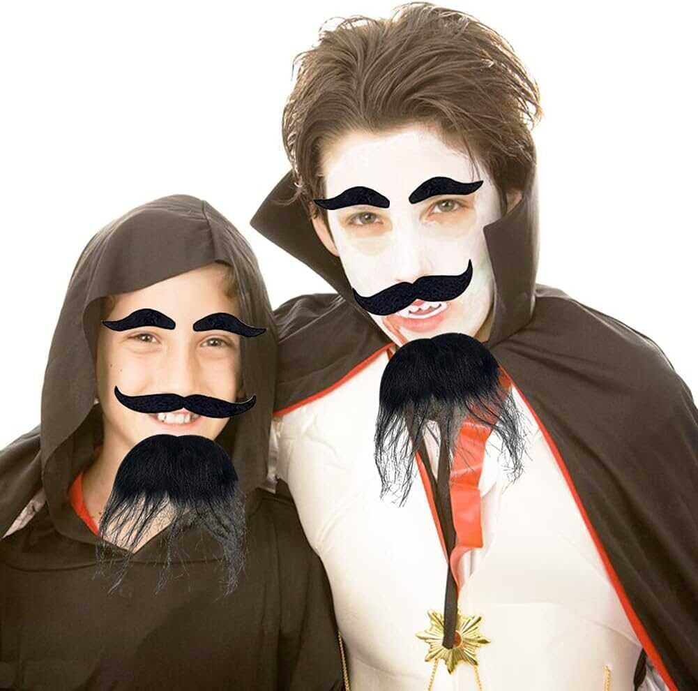 Nessiworld   Siyah Renk Kendinden Yapışkanlı Takma Sakal Bıyık ve Kaş Seti