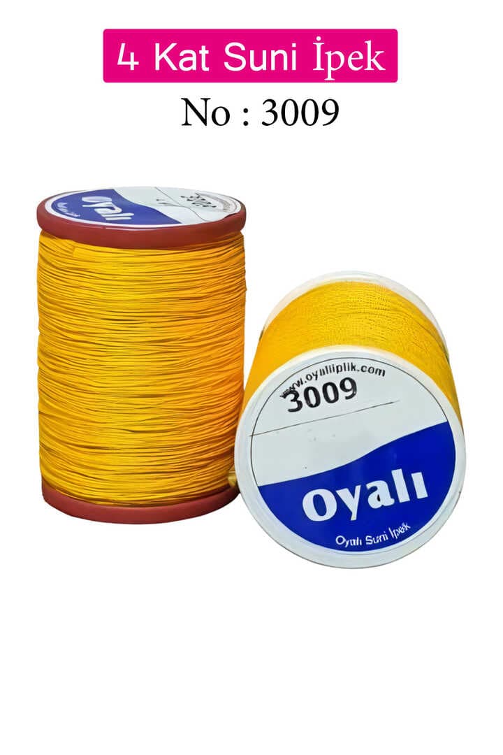 Oyalı 4 Kat Suni İpek İplik İğne Oyası Boncuk İpi Tığ Oyası No:3009