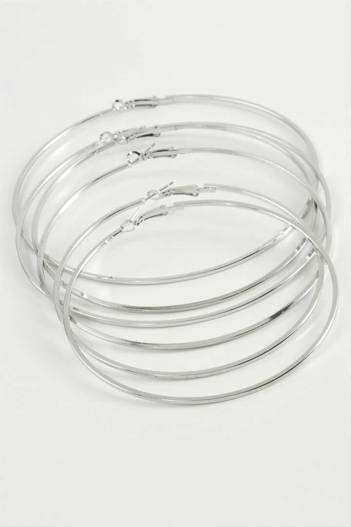 Ezme Metal Halka Küpe 6 Adet