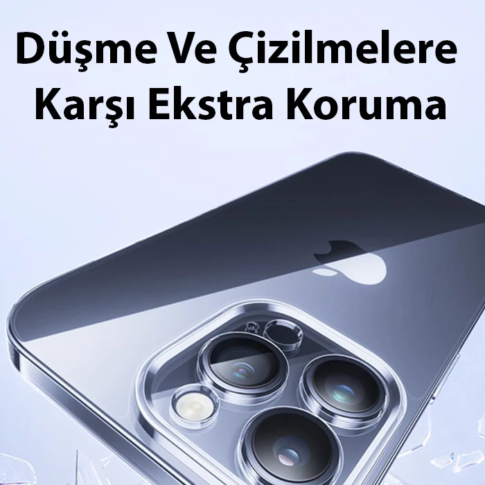 Baseus iPhone 15 Plus Schott Serisi Şeffaf Silikon Kılıf + Tempered Ekran Koruyucu Set-(5775)