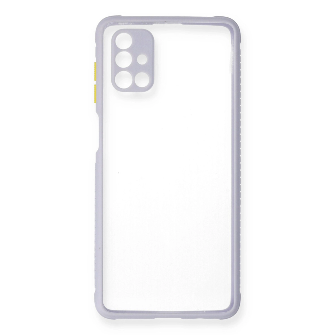 Samsung Galaxy M51 Kılıf Miami Şeffaf Silikon - Lila
