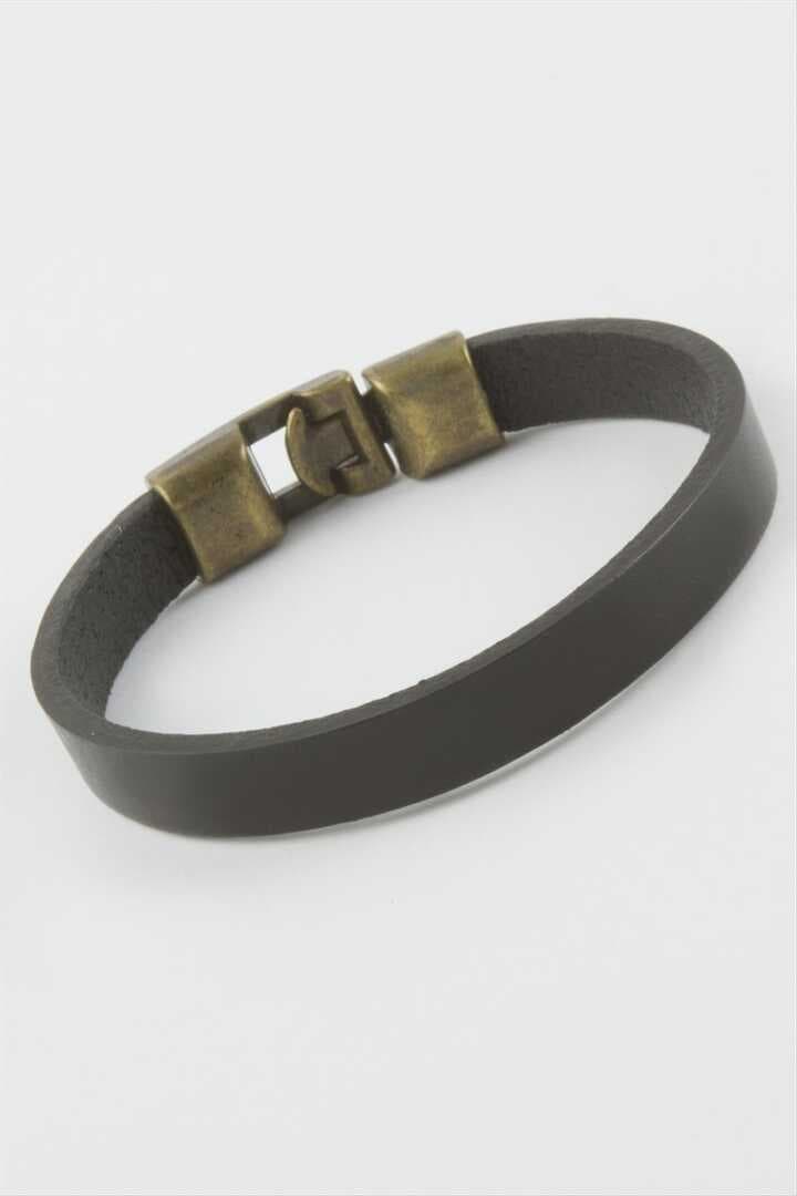 Siyah Suni Deri Bileklik