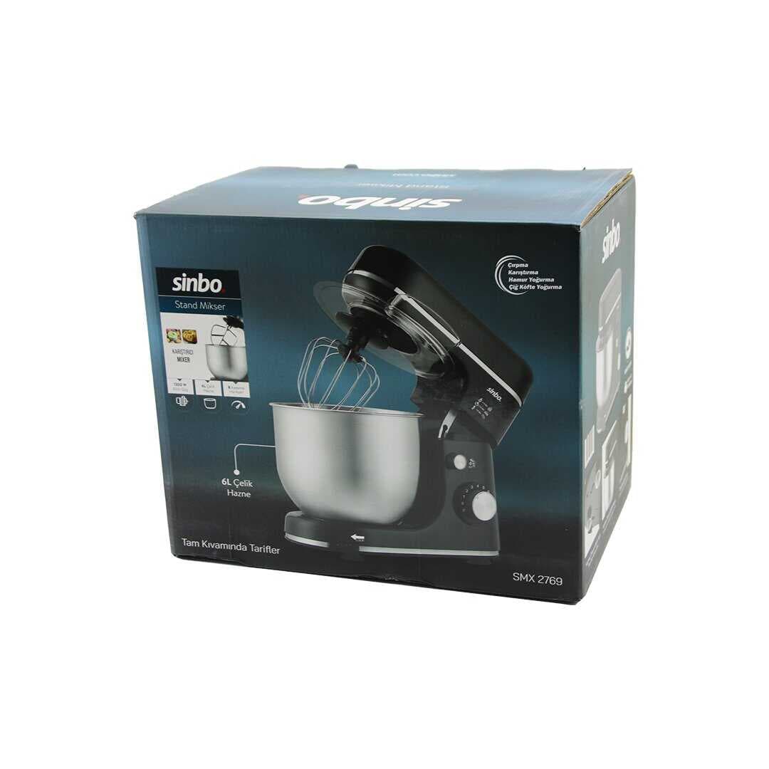 SİYAH STANDLI MİKSER ÇIRPICI - HAMUR YOĞURUCU - KARIŞTIRICI 8 KADEME HIZ AYAR 6L ÇELİK HAZNE 1300W SMX-2769 (5430)