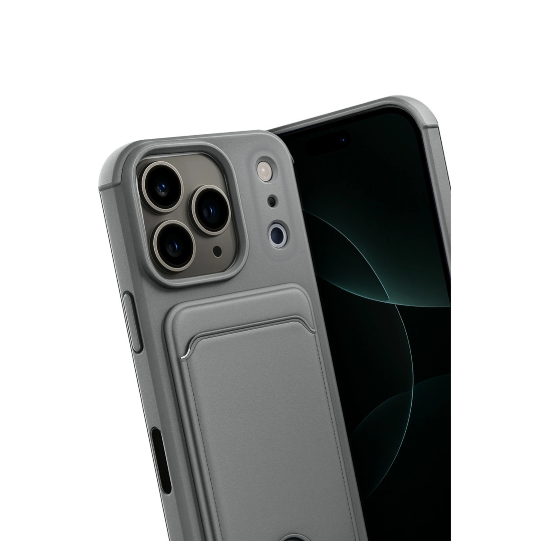 Apple İphone 17 Pro Max Kelvin Kartvizitli Silikon - Gri