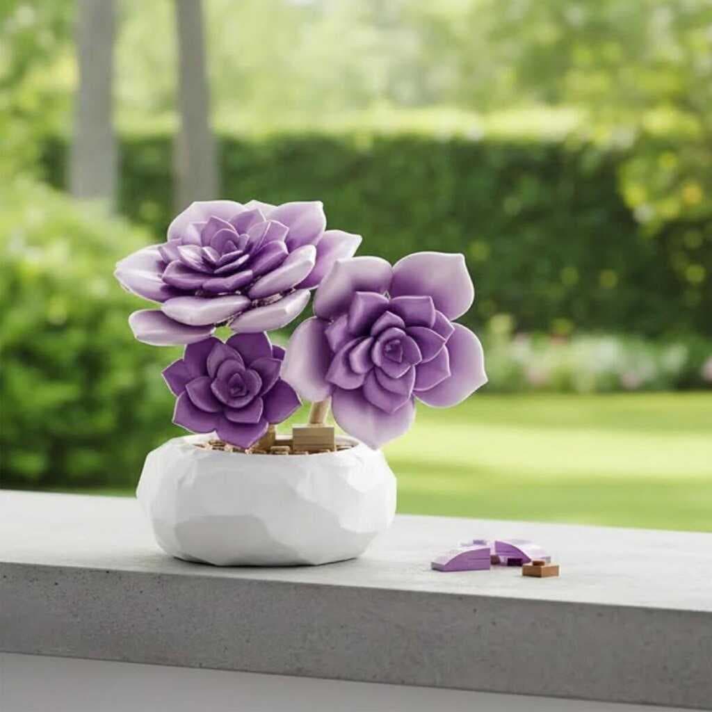 P657061 MOR SUKULENT MODEL 76 PARÇA BLOCK OYUNCAK