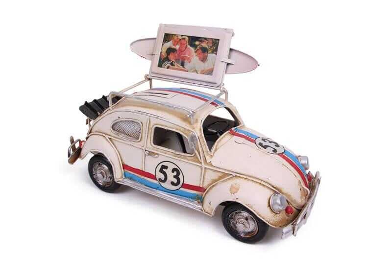 Dekoratif Metal Araba Çerçeveli ve Kumbaralı Hediyelik (3092W) (477477)