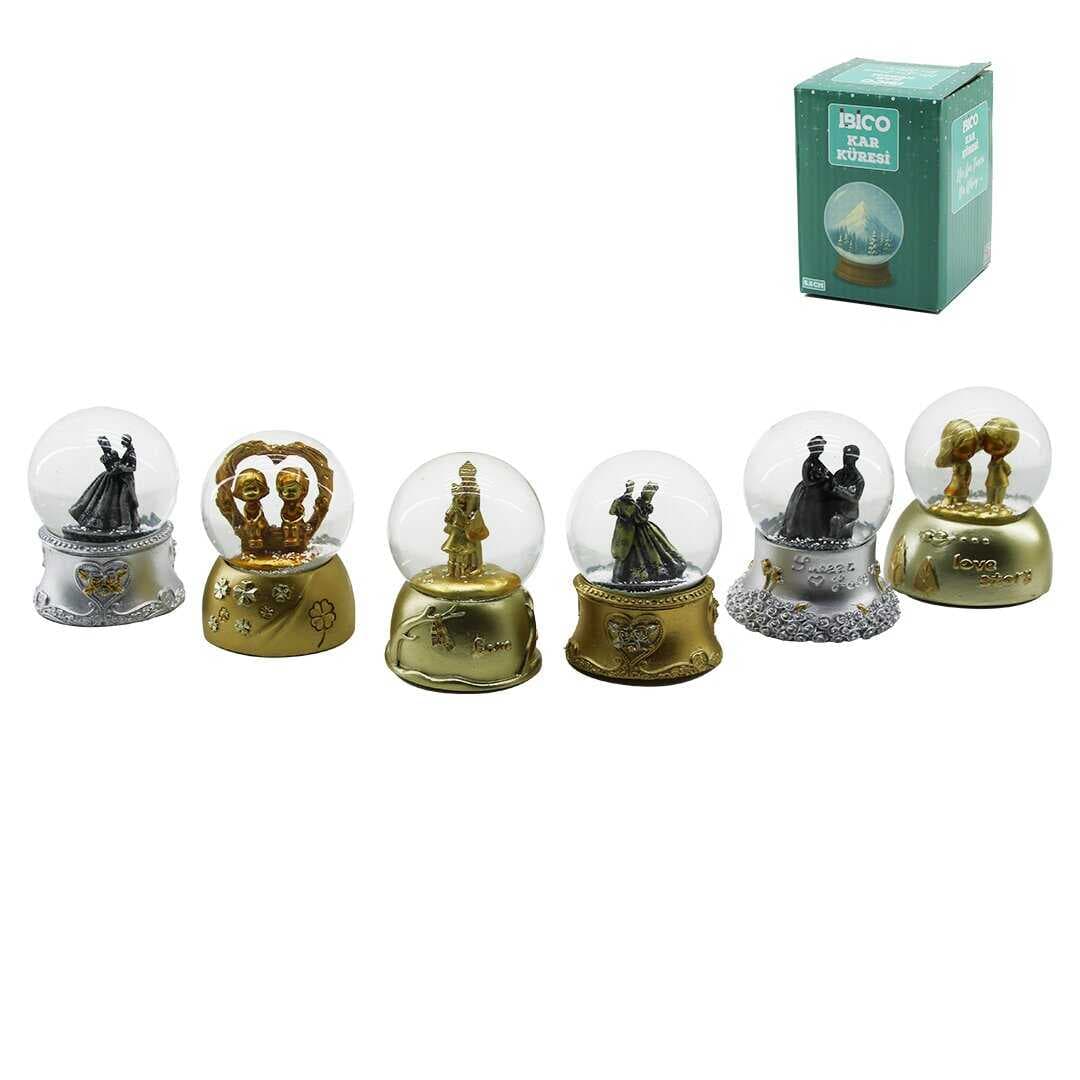 KÜÇÜK BOY - 6.5CM PİLLİ - IŞIKLI KAR KÜRESİ CAM ESKİTME İNSAN FİGÜRLÜ - DESEN MİX RENKLİ HERHANGİ BİR TANESİ GÖNDERİLİR (5430)