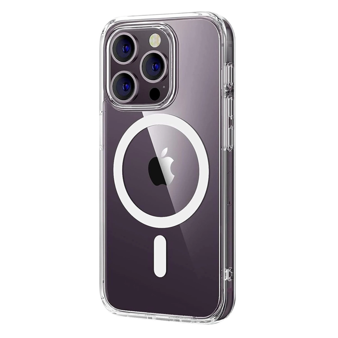 Apple İphone 15 Pro Max Combo Sert Şeffaf Magsafe Kapak - Şeffaf
