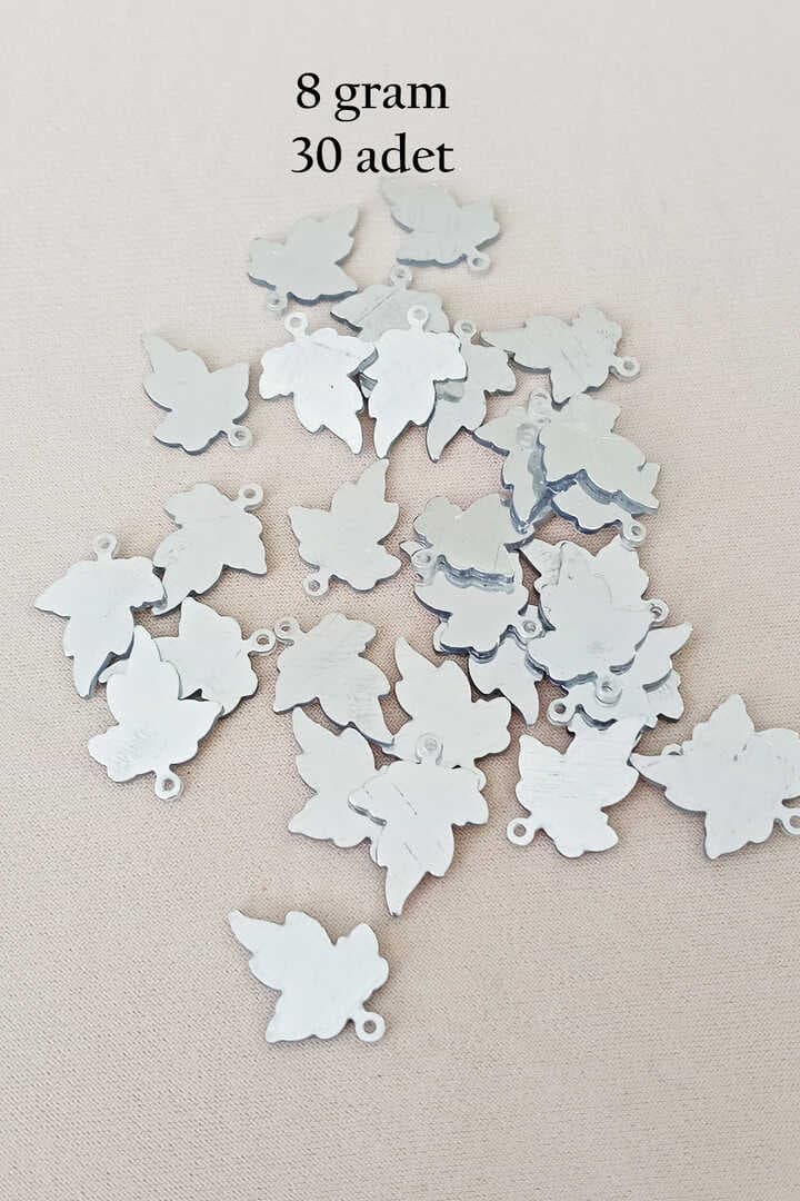 Oya Abiye Bileklik Kolye Pleksi Metalik Plastik Pul Gümüş Renk 8 gram 30 adet - BNC532